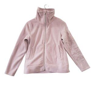 Calvin Klein Performance Womens Light Pink Fleece Zip Jacket High Collar Size XS